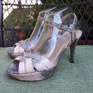 Stuart Weitzman Snakeskin Platform Heel.